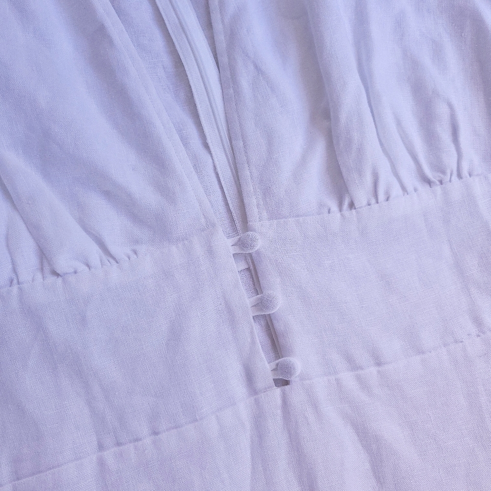 Reformation Simi Linen Minimilist Puff Sleeve Mini Dress - Picture 8 of 16